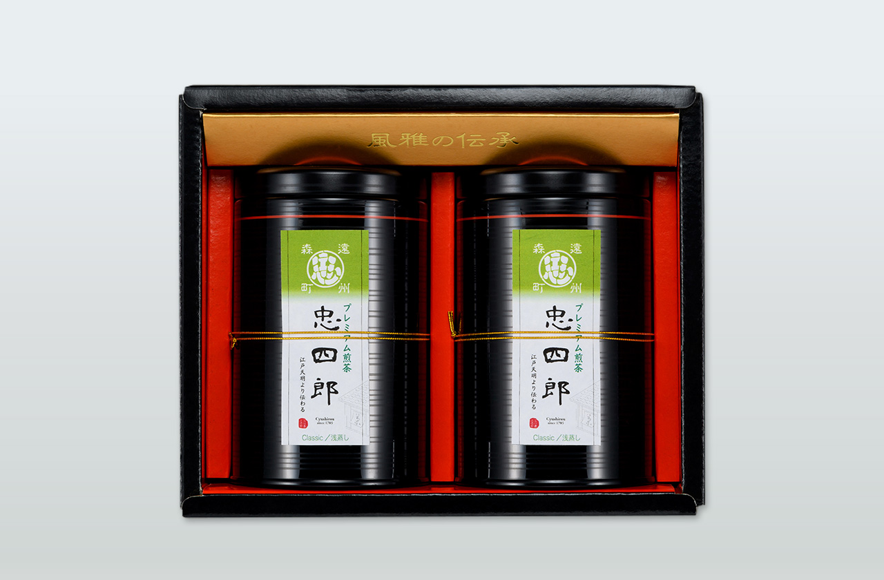 プレミアム煎茶「忠四郎」100g缶×2・箱入