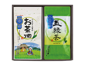 ふんわり山里のお茶畑・玉緑茶セット 各100g平袋・箱入